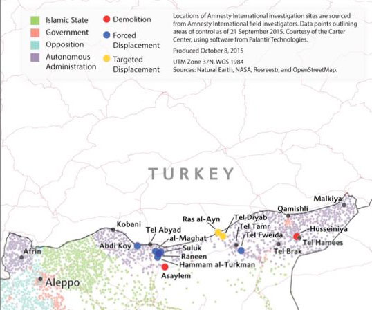 Suriye son harita tel abyad